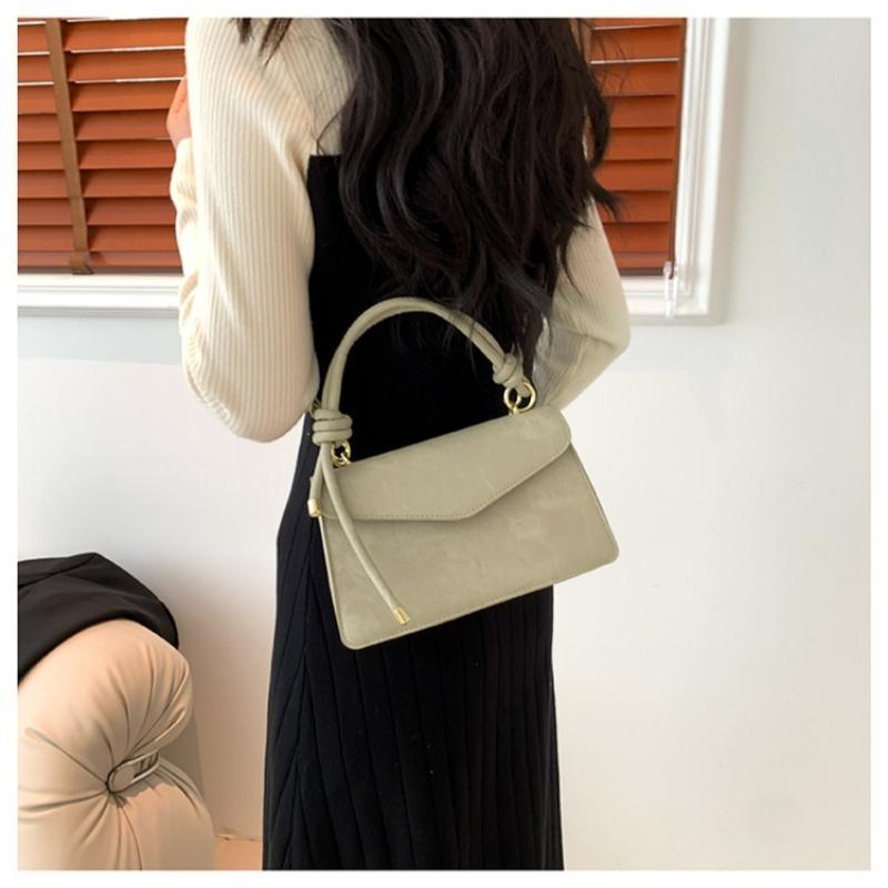 Fashionable Women's New Shoulder Bag Pure Color Handbag Versatile Simple Casual Diagonal Bag Flaps Small Square Bags Shoulder