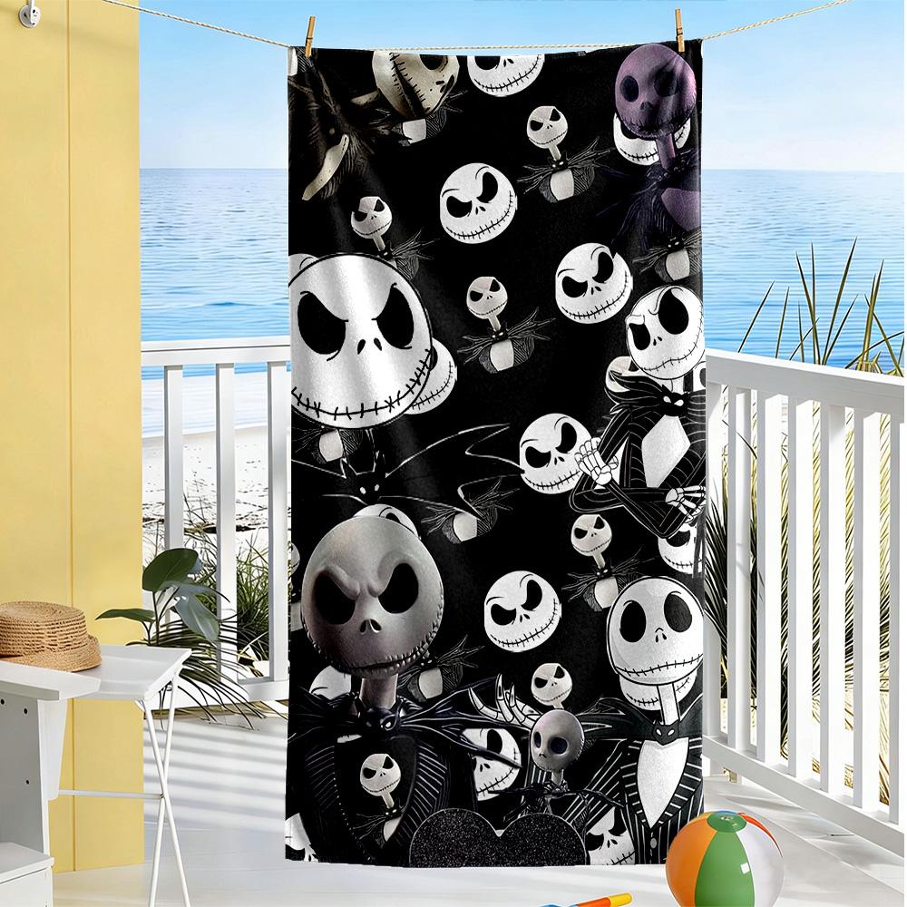 Christmas Nightmare Beach Towel Super Soft Microfiber Quickdry Fabric Comfortable Lightweight