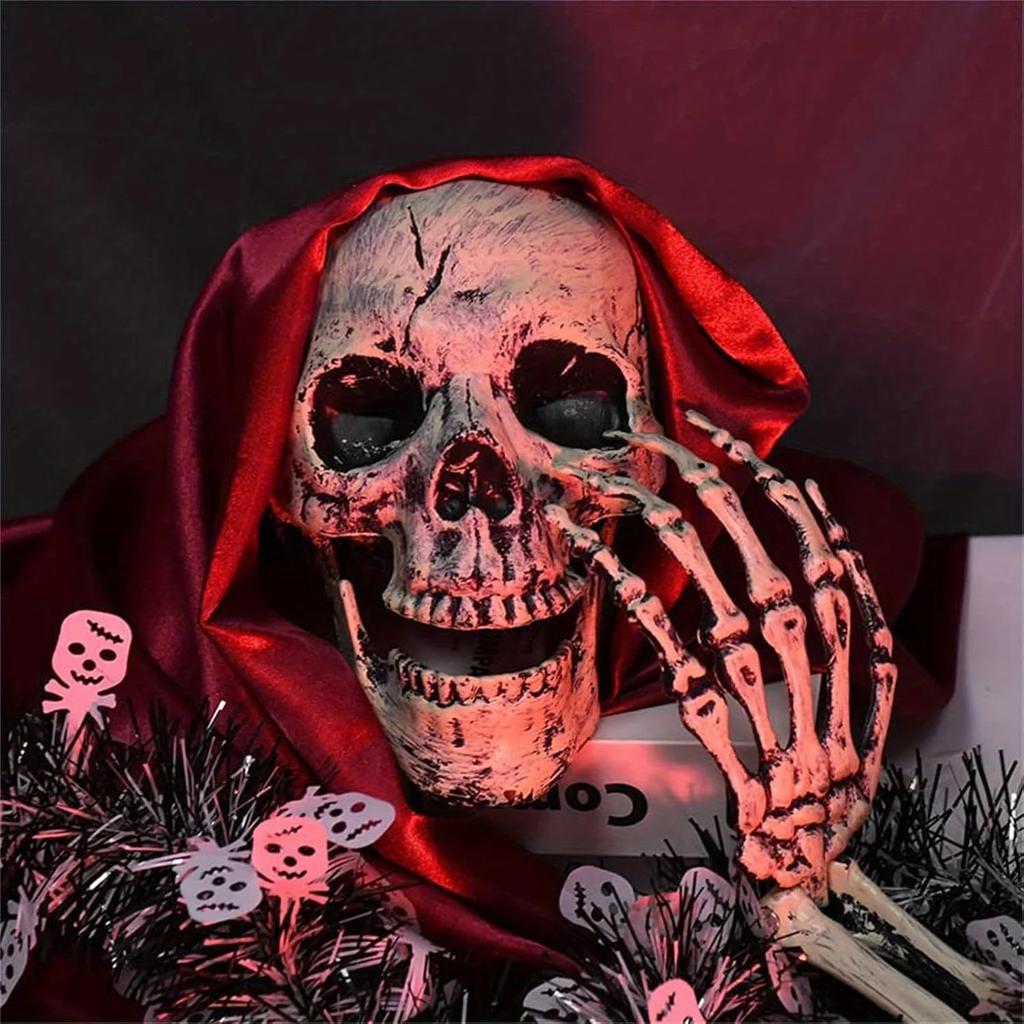 Halloween Skeleton Stakes Decorations,1 Skull And 2 Skeleton Arms, Halloween Scary Skeleton Decoration for Hallowee Decoration