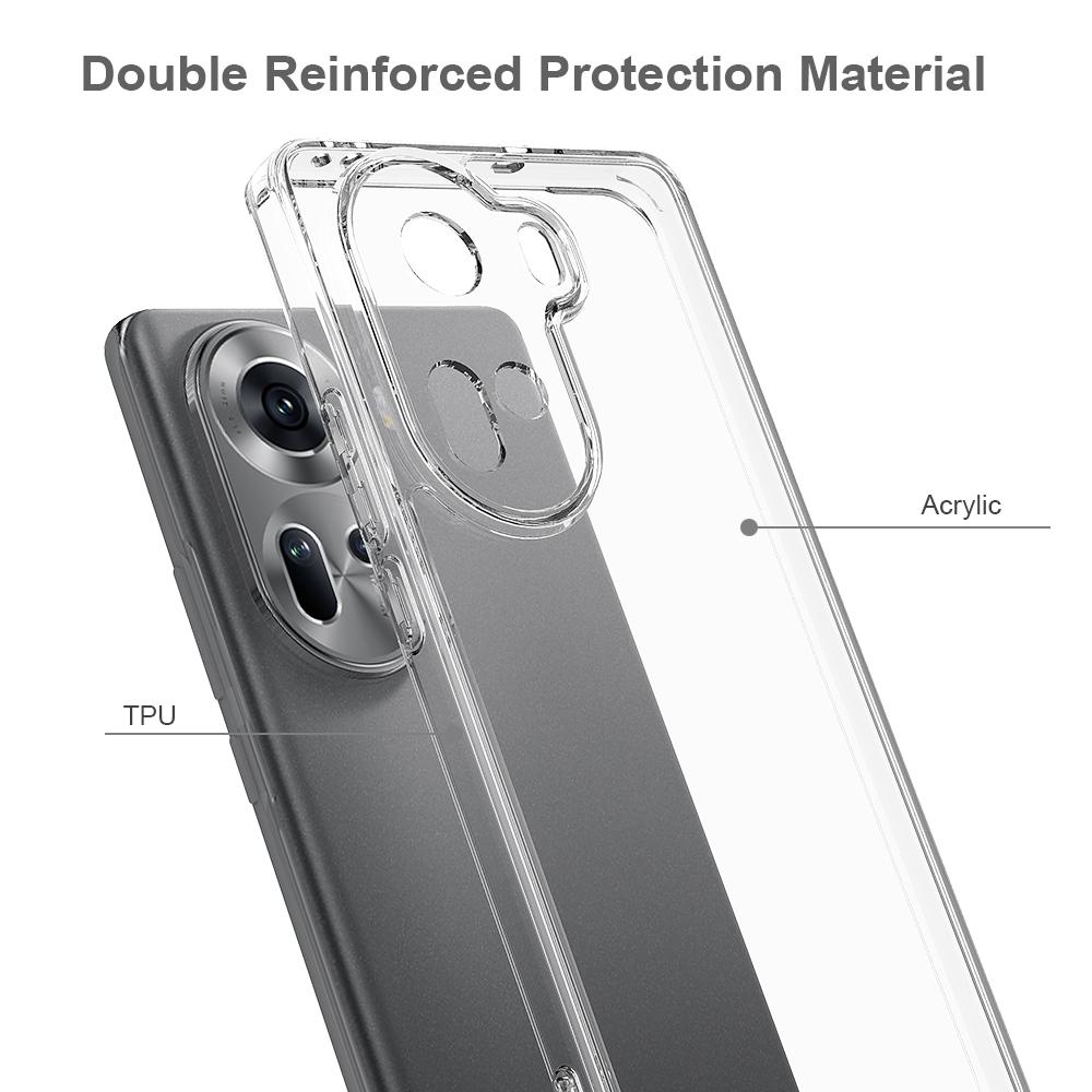 For Oppo Reno11 5G (Global) Case TPU+Acrylic Anti-Scratch Clear Back Cover