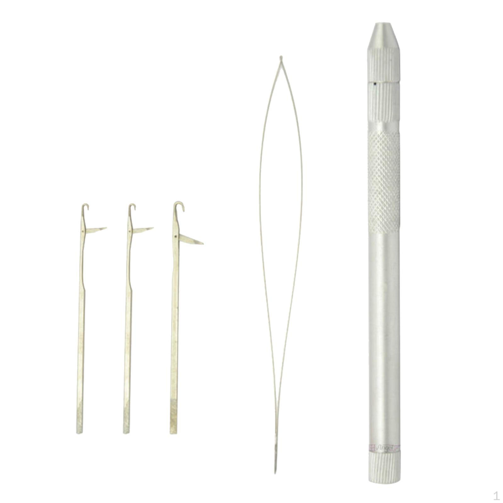 

Loop Needle Holder with 3pcs Aluminum Crochet Hook for Hair Braiding and Kit