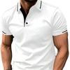 Polo casual sportiva da uomo in jacquard con colletto rovesciato e maniche corte