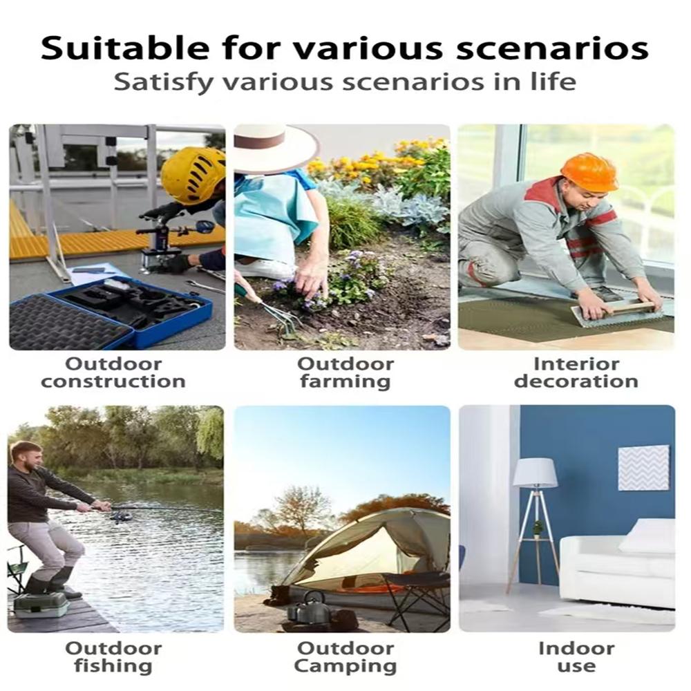 6/8In Camping Fan Outdoor Fishing Wireless Desktop Portable Metal Fan Strong Wind Fan For Makita/Dewalt/Milwaukee 18V BatteryPin