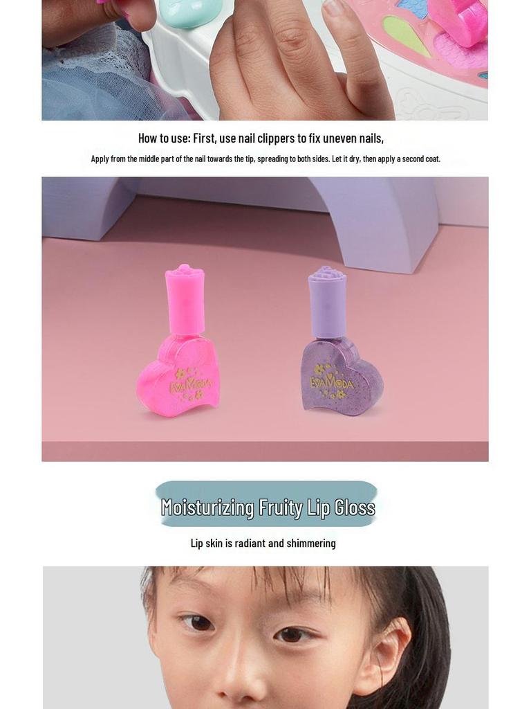 Princess Vanity Table & Chair Set for Kids: Pretend Play Makeup Box & Birthday Gift