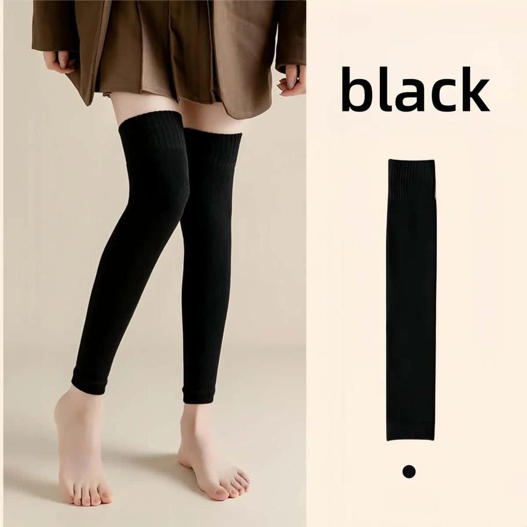 Lolita Girls Loose Leg Warmers Thigh High Black Stockings Over Knee Warm Thick Long Boot Socks for Women Autumn Winter Fashion