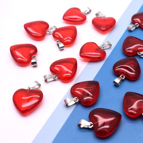 Heart Shape Pendant Necklace Charm 20mm Love Heart Shaped Pendant Jewelry Accessory for DIY Crafts Necklaces Bracelets Key Chains