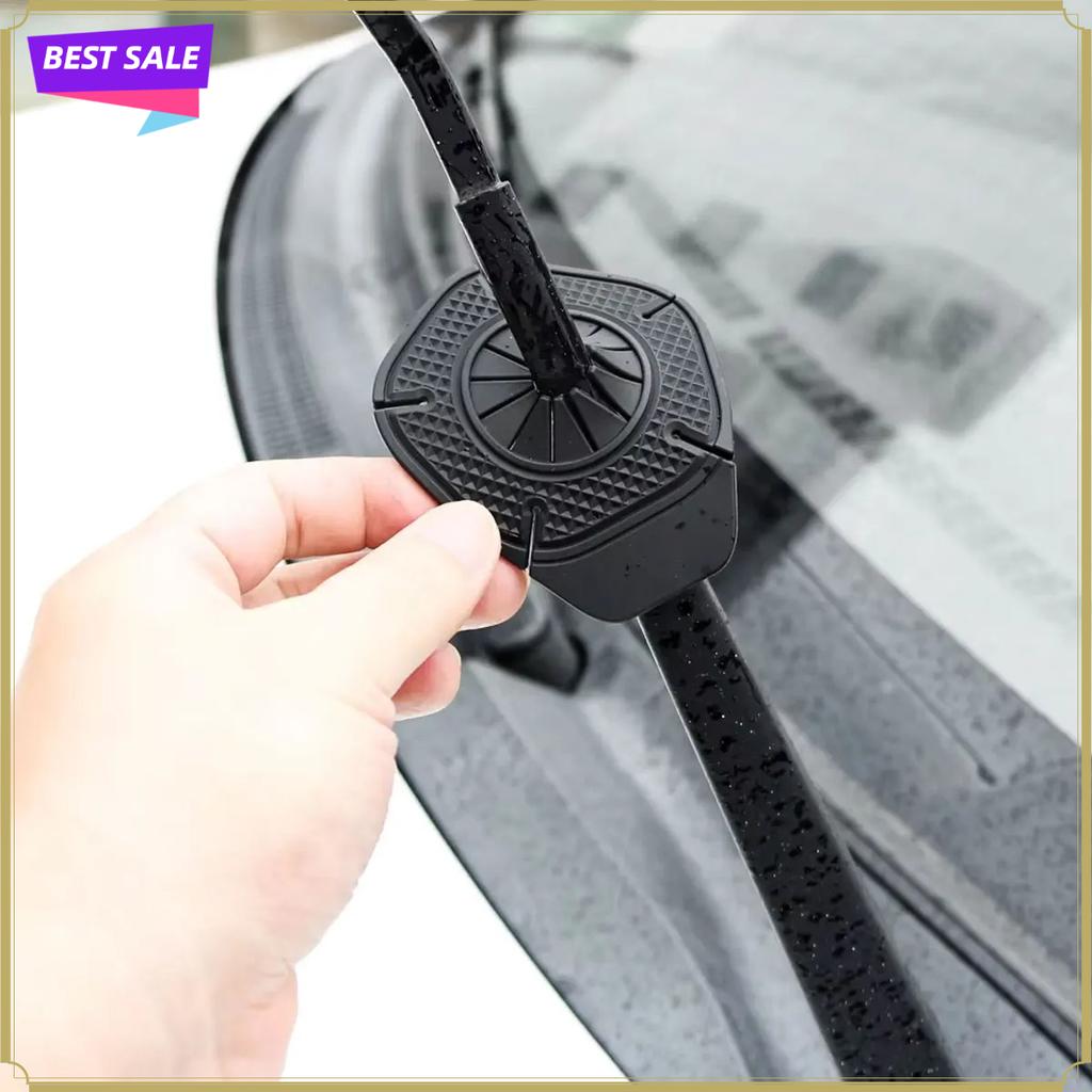 2Pcs Black Car Windshield Wiper Hole Protective Cover Dustproof Bottom Sleeve Leaves Debris Prevention Cover Accessories