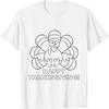 Coloring Book Style Blank Happy Thanksgiving Turkey T-Shirt