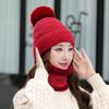 Knitted Hat Scarf Set Autumn Winter Student Wool Hat Female Cute Versatile Warm Winter Ear Cap
