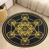 Esoteric Sacred Star Geometric Printed Round Carpet, Occult Spiritual Style Anti-slip Rug for Entryway Study Lounge Floor Decor