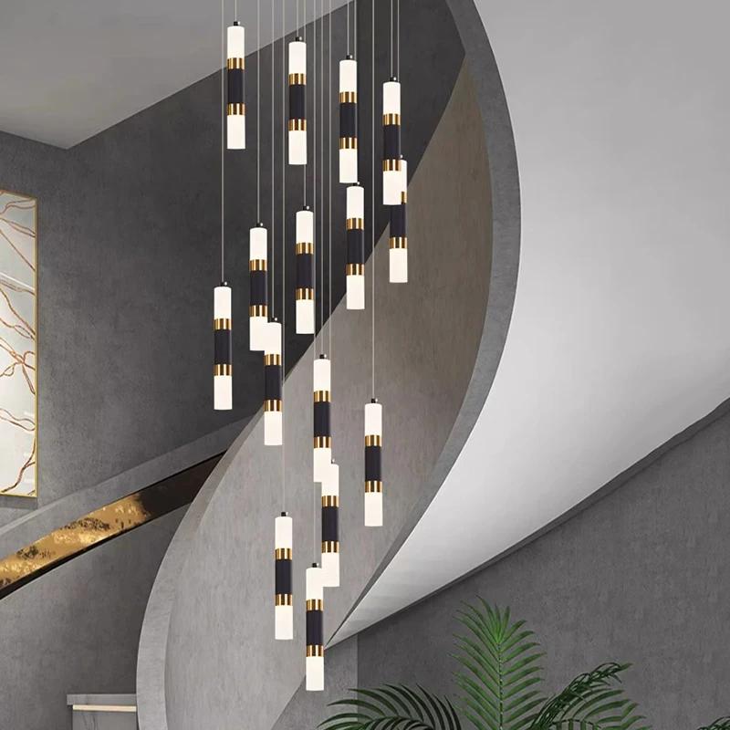 Nordic Home Staircase Pendant Lamp Modern Luxury Decoration Restaurant LED Pendant Lamp Living Room Indoor Lighting Fixtures