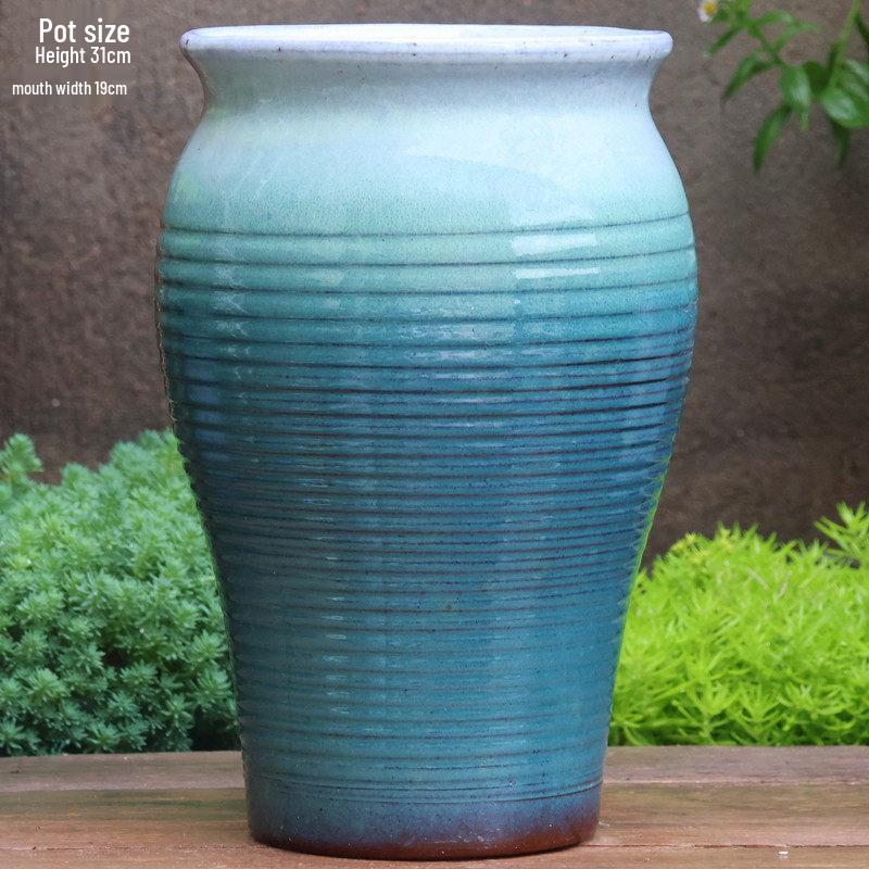 Retro Ceramic Zisha Pot: Large Succulent Planter with Rustic Personality