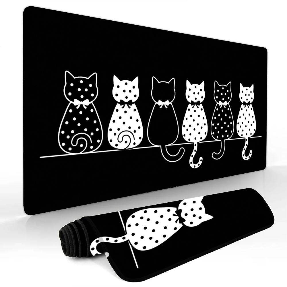 Retro and Fun Cat Patterns Mouse Pad Large Computer Office Game Table Mats Rubber Antislip XXL Mouse Mat HDP Long Desk Pads