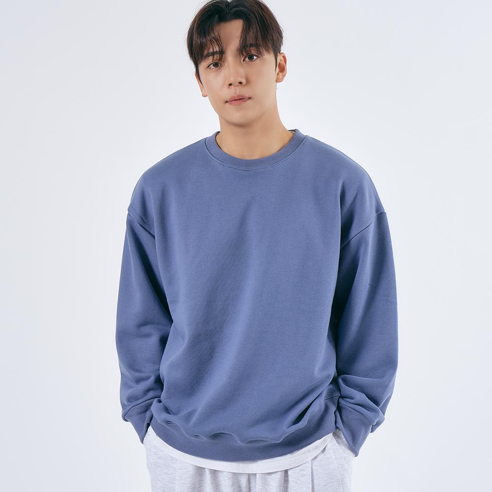 LXT Solid Cotton Heavyweight Oversized Sweatshirt [Blue]
