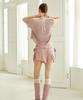 Debiweeo Mellow Waffle Ribbon Shorts Devi-B0102-Indie Pink
