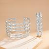 Hip Hop Punk Style Metal Hollow Wave Arm Bracelet Personality Geometric Open Arm Ring Female