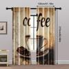 2pcs, Curtains 2D Print Vintage Coffee and Chocolate Machine Washable Fabric (without Rod) Decorations Outdoor Perfect for