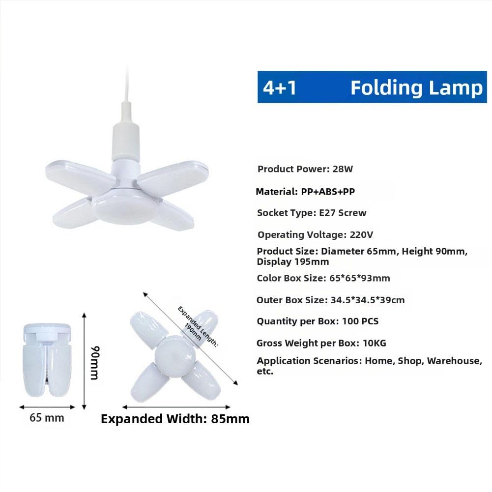 E27 Lighting Foldable Light LED Chandelier 90-Degree Adjustable Wings