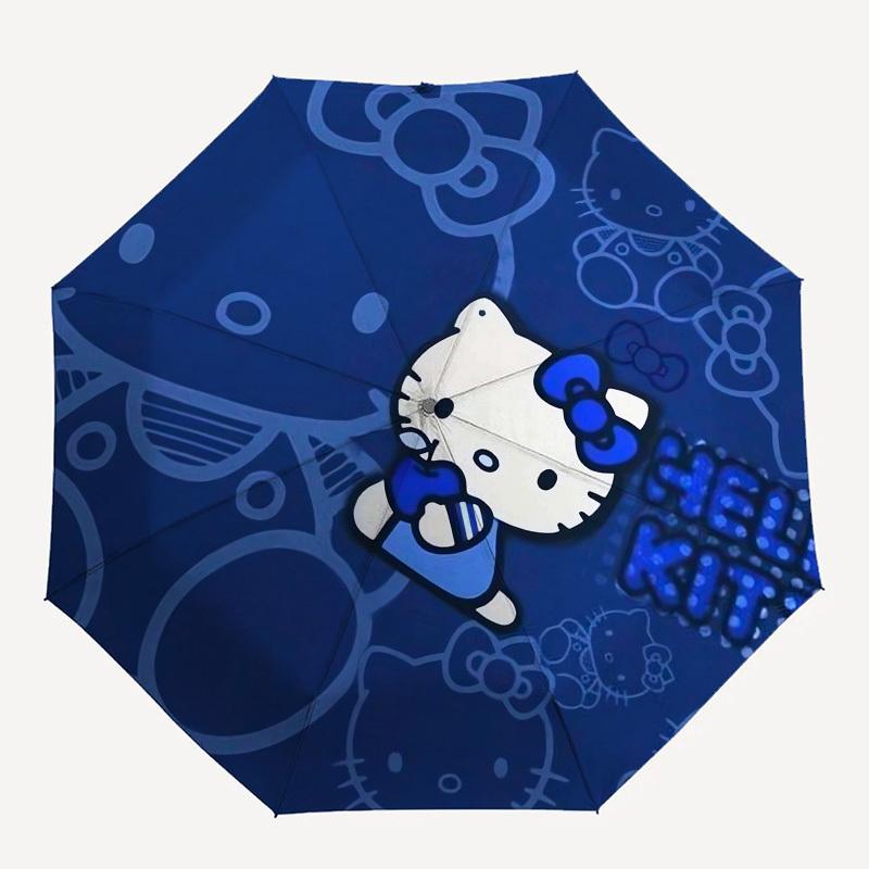 1pc Hello Kitty Blue Theme Umbrella with Plastic Handle,Suitable for All Seasons Home Travel Outdoor UmbrellaSanlio687