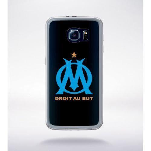 Coque foot olympique de marseille bleu compatible samsung galaxy s6 transparent