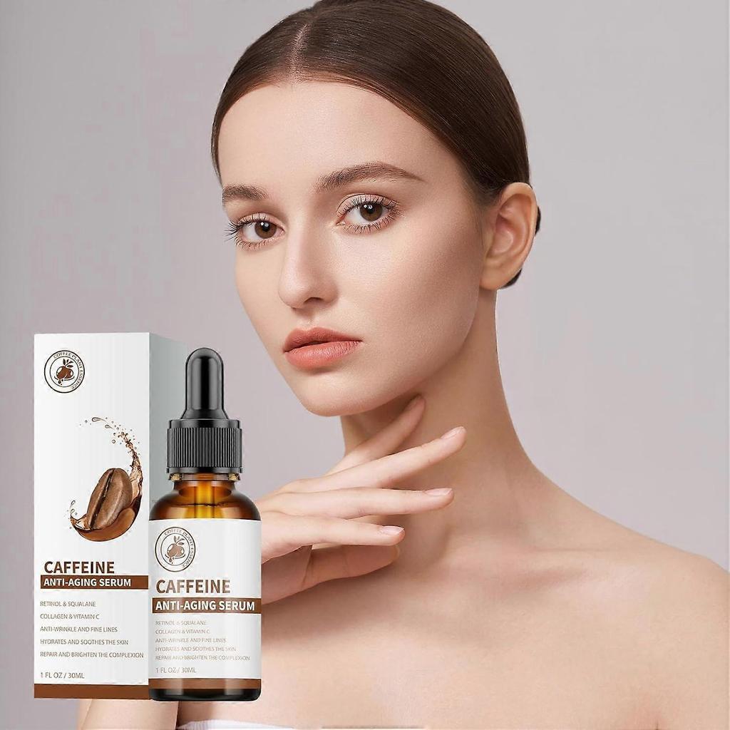 Caffeine Anti-aging Serum, Caffeine Face Serum & Under Eye Serum, Anti-Aging Face Serum with Vitamin C, Firming Hydrating Face Serum Reduce Wrinkles
