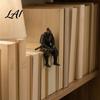 Unique Resin Sculptures for Table 3D Printed Contemplative Warrior Figurine Seated Edge Sitting Statue Gifts Men Desk Accessories Desktop