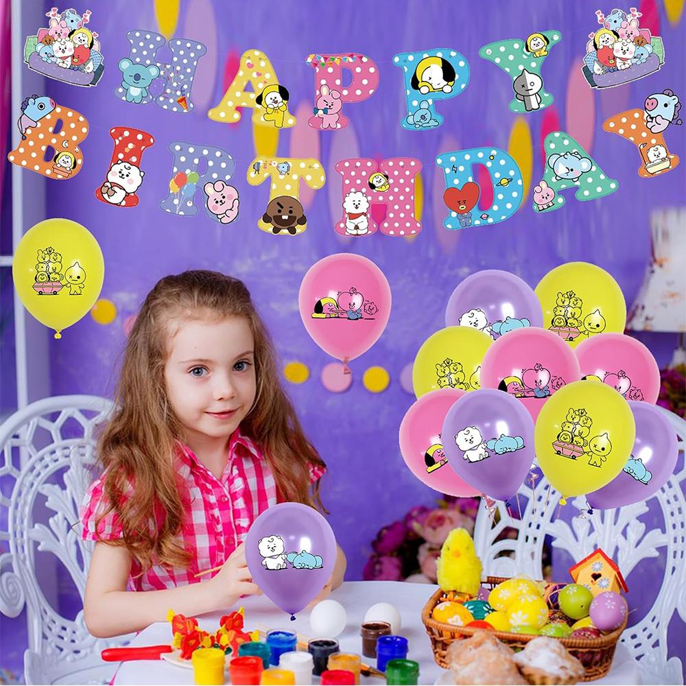 32ks BTS Party Supplies Set Obsahuje Banner Toppery na Dort Balónky pro Fandy