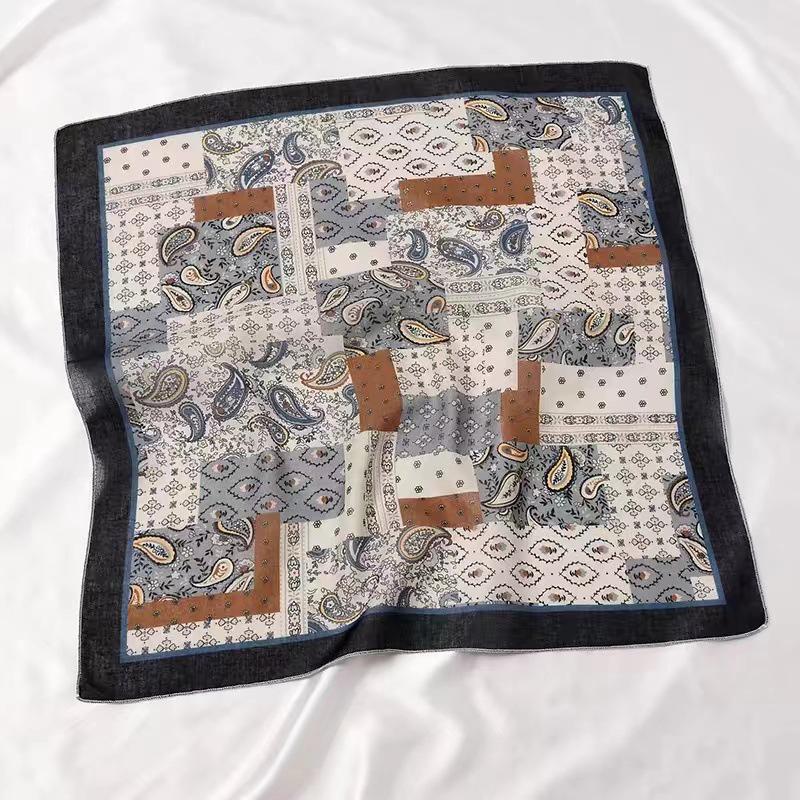 Women's Ethnic Style Leopard Print Scarf - Cotton Linen Silk Blend, Cashew Print, Autumn Accessory