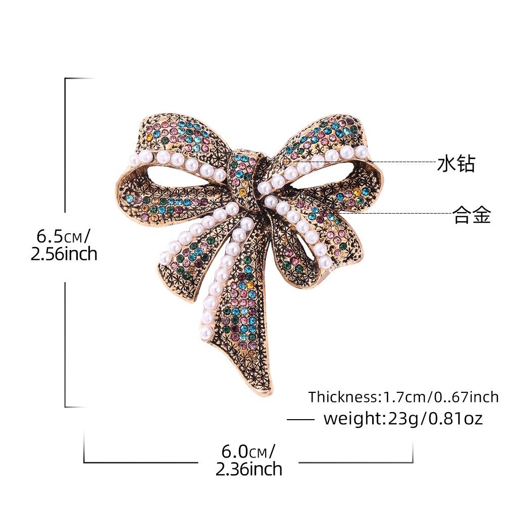 High-end bow brooch retro temperament high-end corsage fashion coat accessories fixed clothes pin