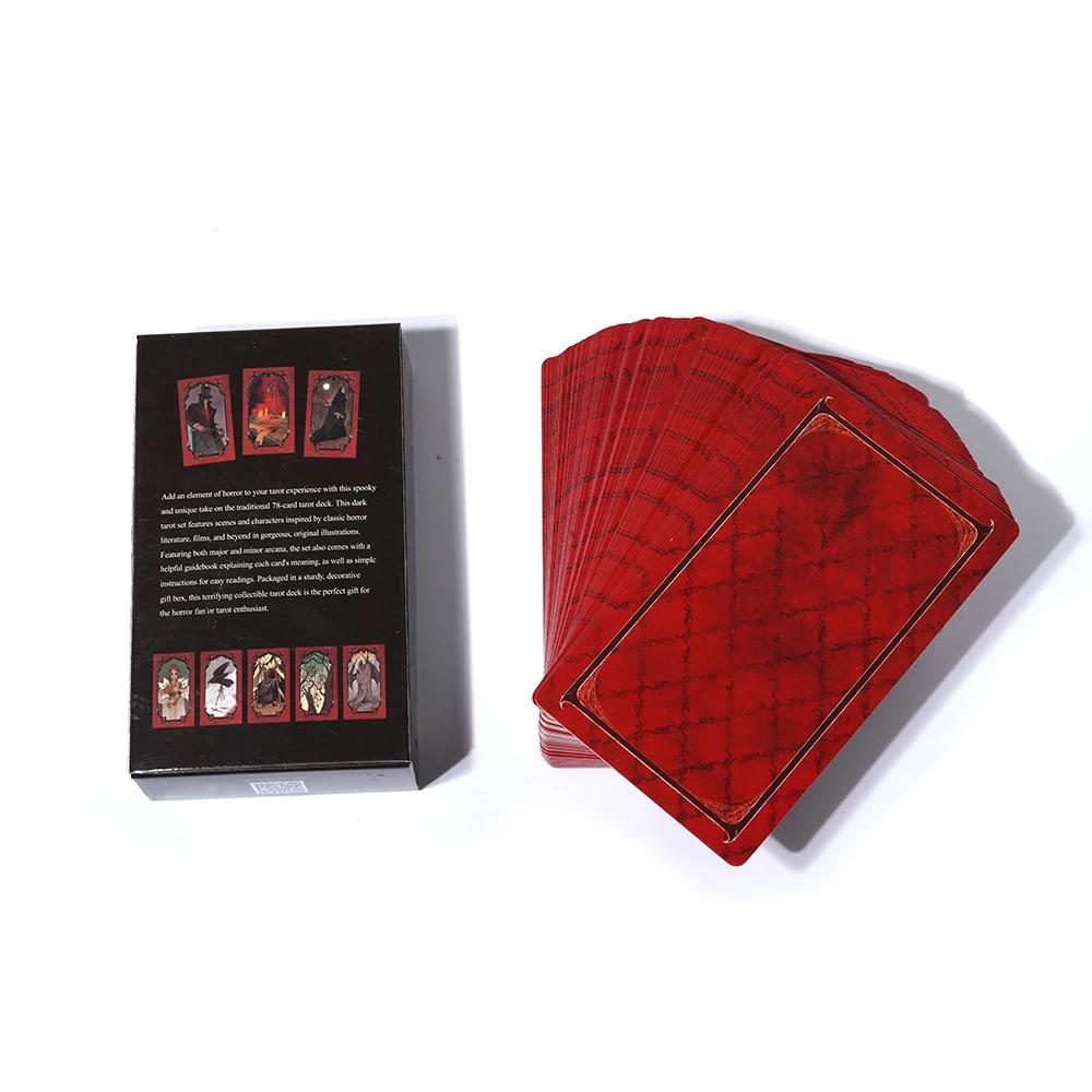 Horror Tarot Deck Kartenspiel Vollständig Englisch Wahrsagerei Tarotkarten Für Anfänger, Geeignet Für Familienfeier Brettspiel