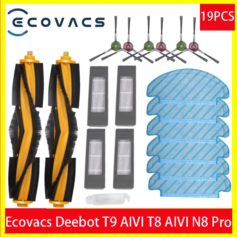 HEPA Filter Side Brush Main Brush Mop Cloths for ECOVACS Deebot T9 AIVI T8 AIVI N8 Pro 920 950 Vacuum Cleaner Replacement Parts