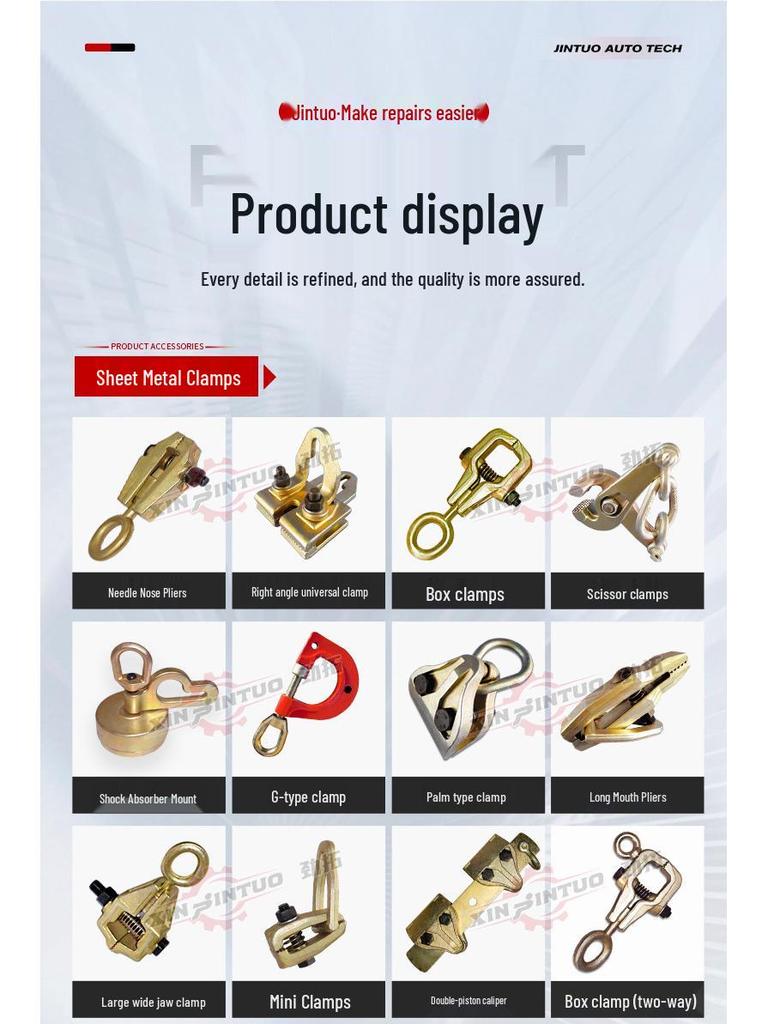 Jintuo Smiidde Karosseriklemmer og Fiksturer for Bilplate