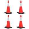VidaXL Reflective Traffic Cones with Heavy Base 4 Pcs 75 Cm