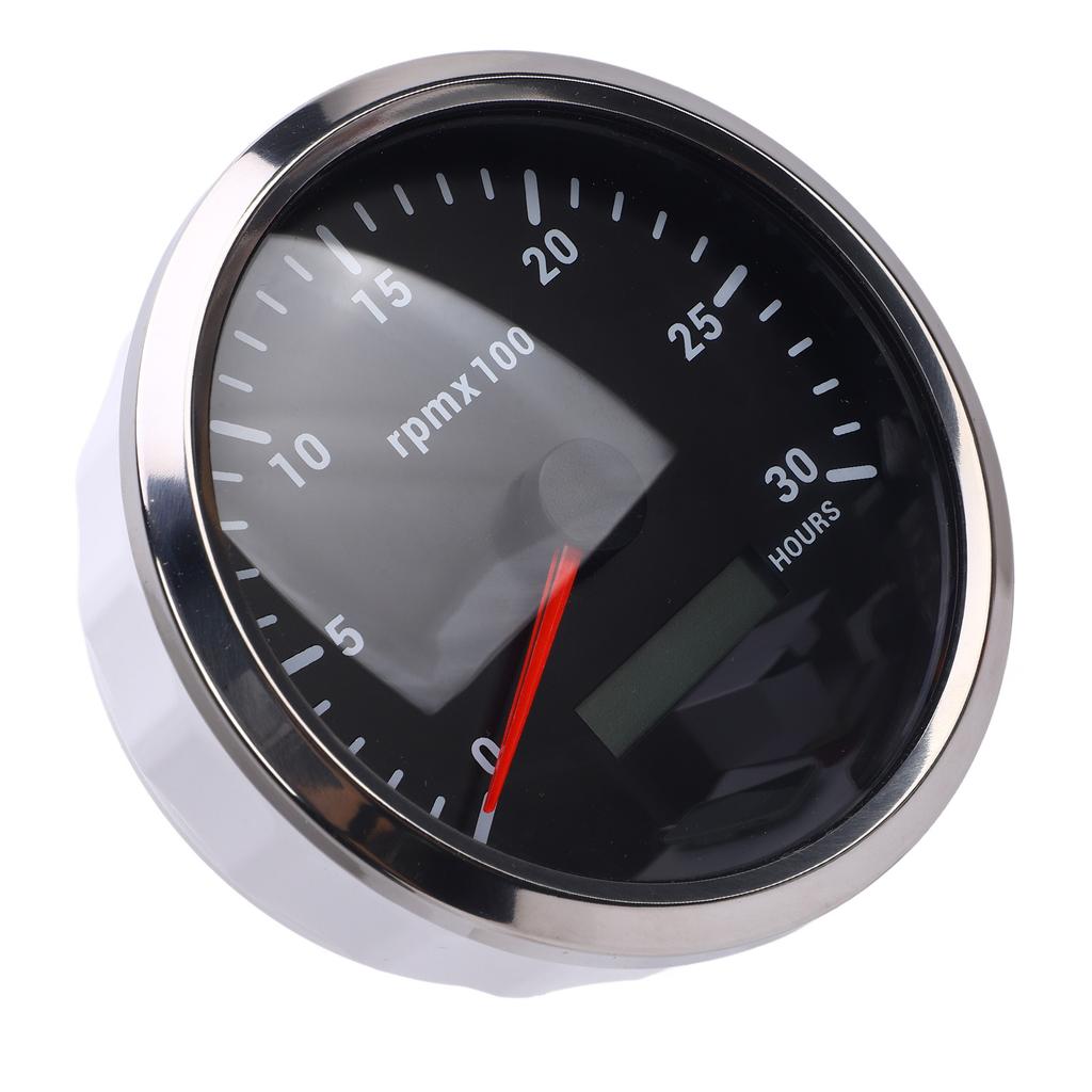 110mm 4 3 8in Tachometer 7 Color Backlight DC 9 32V 3000RPM Gauge with Hour Meter for Car Yacht RV Boat Truck Black