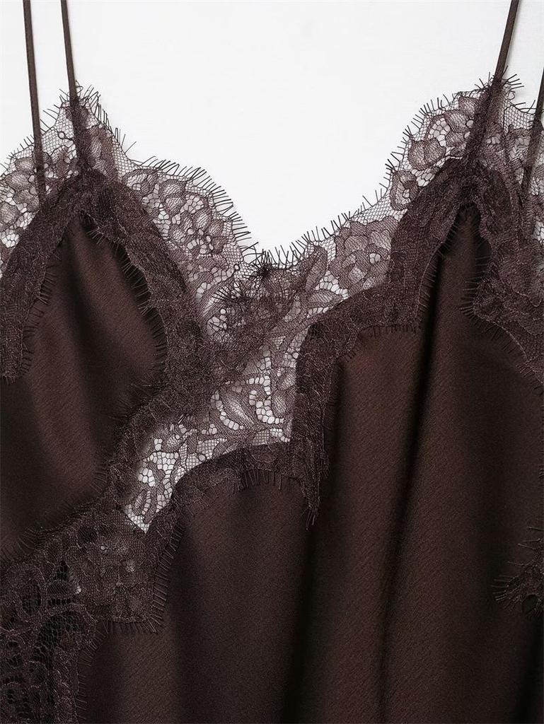 Abito in Pizzo Asimmetrico Europeo e Americano Primavera 2025 - Design Sexy Pura Desiderio