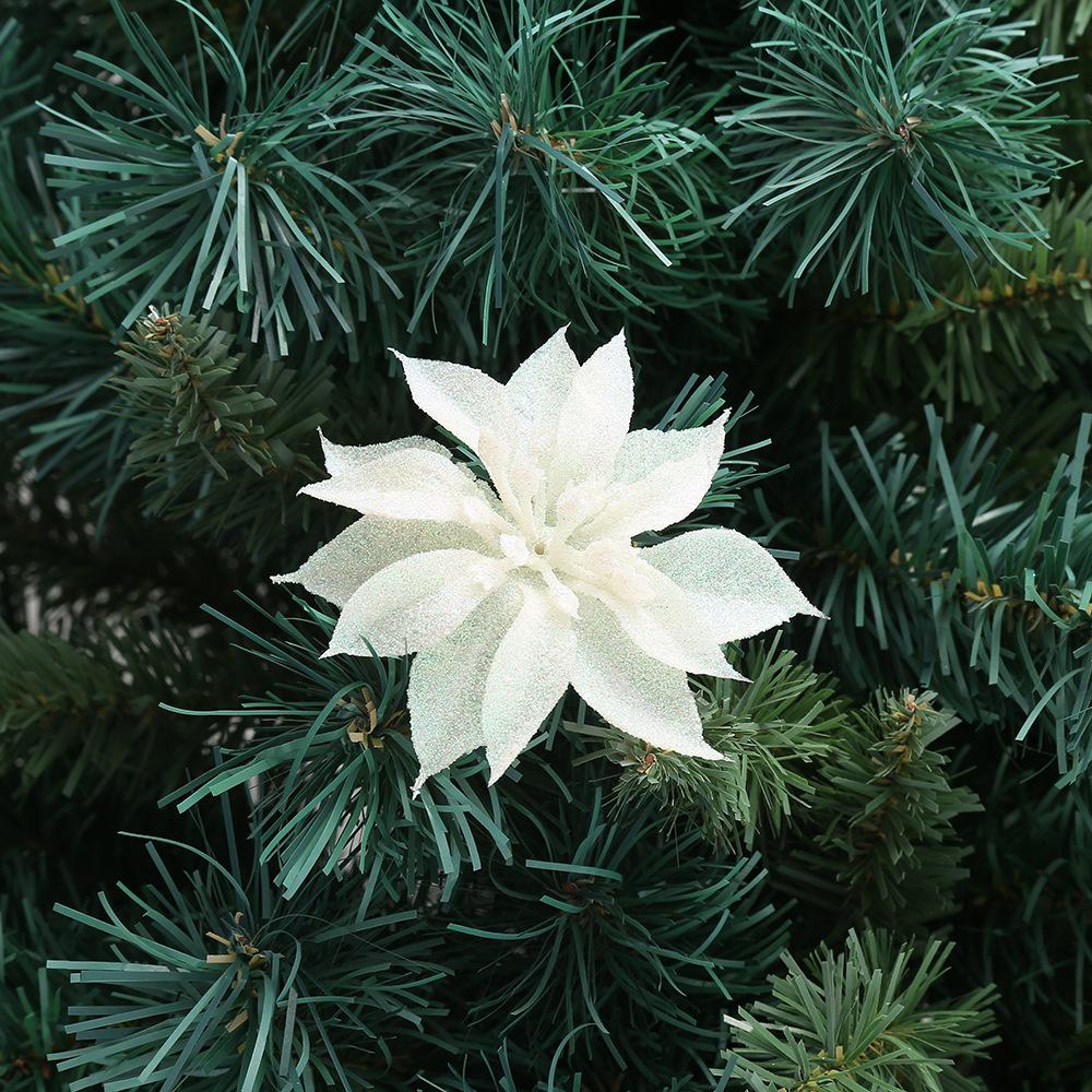Exquisite Christmas Flowers, Solid Scallion Powder Gold, Silver and Red Flower, Christmas Tree Ornaments, Christmas Wreaths, Rattan, Christmas Decorat