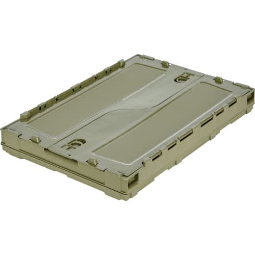 TRUSCO Thin Folding Container 50L with Lock Lid OD Color TR-C50B-OD Storage Case Storage Box