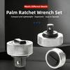 1/4 3/8 1/2 Drive Palm Ratchet Wrench Set Reversible Ratcheting Finger Socket Driver Stubby Thumbwheel Ratchet for Tight Spaces
