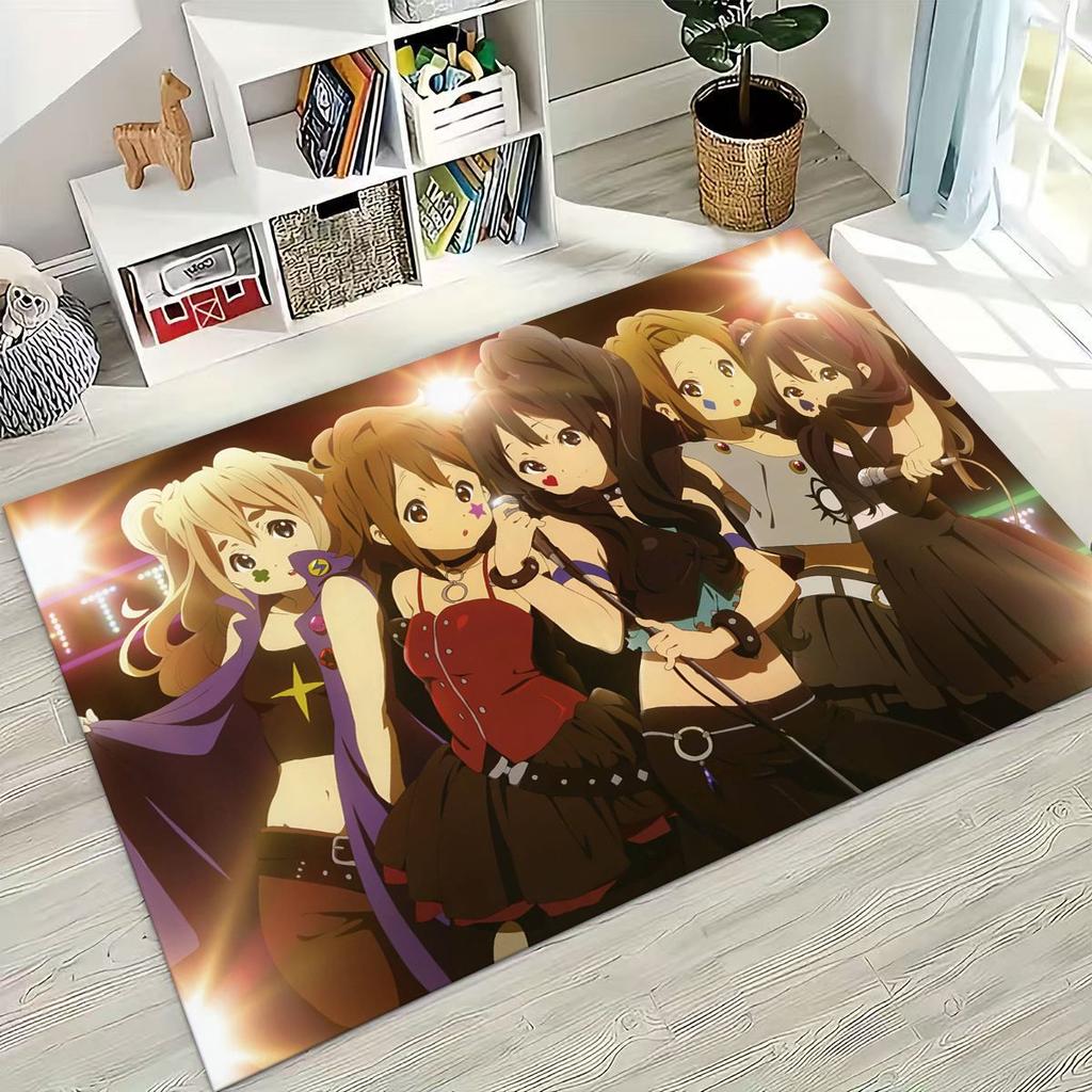 Anime K-ON Kawaii Girl Hirasawa Yui Music Cartoon Rug for Bedroom Living Room Sofa Home Doormat Decor,Kids Non-slip Floor Mat