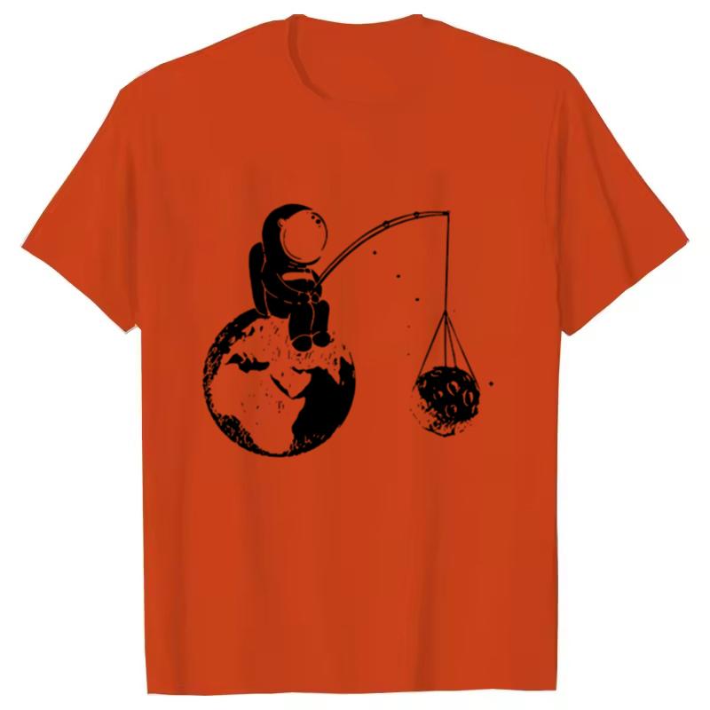 Hot Summer Casual Men Women High Quality T-shirt Loose Funny Design Astronaut Printing for Men Top Cool Tshirt Male Tee Shirts