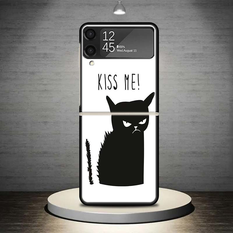 Cat Footprint Funny Paw Cute Phone Case For Samsung Galaxy Z Flip 7 6 5 4 3 5G Cover ZFlip7 ZFlip6 ZFlip4 ZFlip5 ZFlip3 Coque Fu