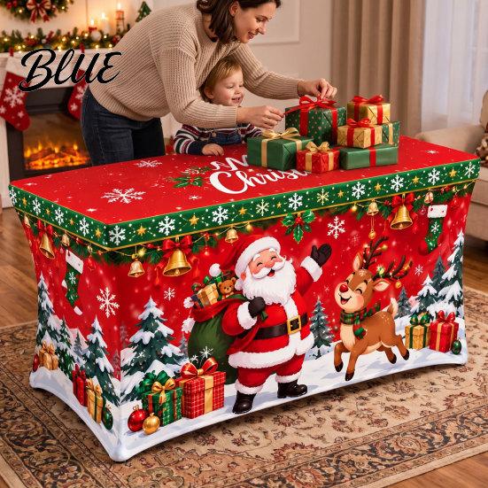 Reusable Table Cover Rectangular Protector 6FT 8FT Cover 4FT Christmas Stretch Gingerbread House Milk Silk