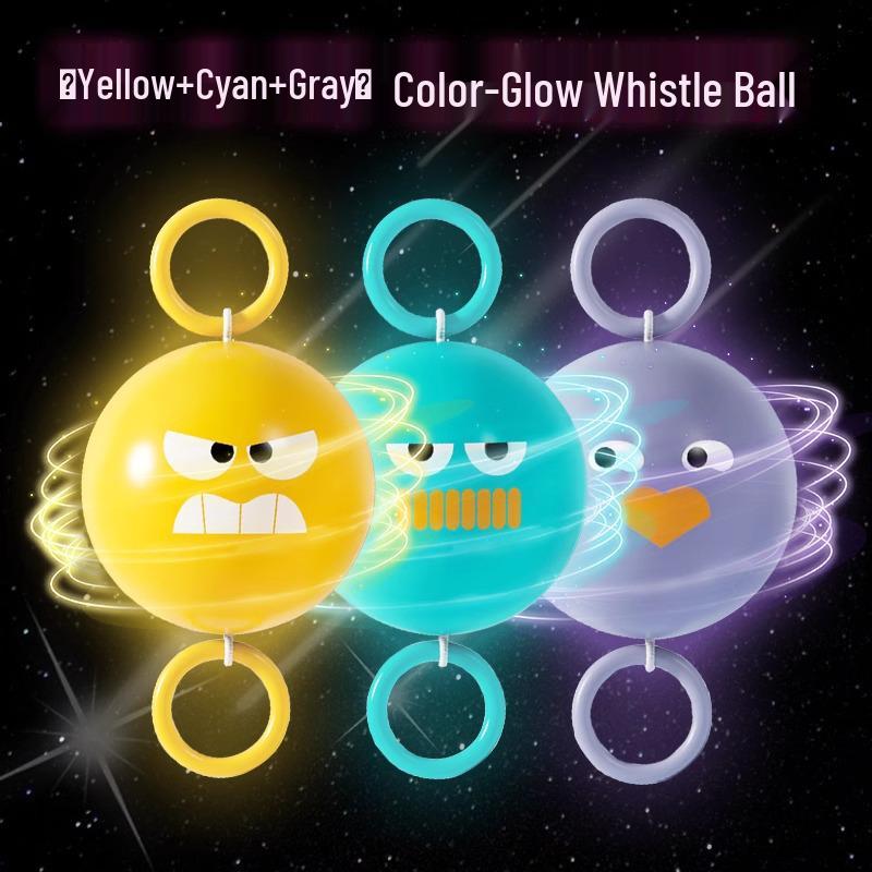 Luminous Rotating Whistle Ball - Creative Pull String Toy for Kids