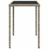 5 Piece Garden Dining Set with Cushions Light Grey Poly Rattan