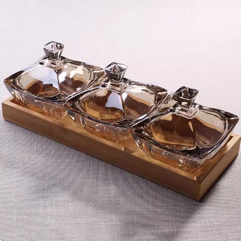 Divided Glass Snack Serving Platter