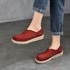 Retro Loafers Handmade Genuine Leather Flat Shoes Round Toe Soft Soled Women's Slip-on Shoes