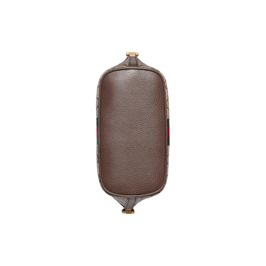 Gucci Ophidia Double G Logo Zipper Closure Canvas And Leather Crossbody Bag Mini Women bags Beige Ebony 781397-96IWG-8745