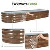 Oval Metal Outdoor Raised Garden Bed 8x2x1ft with Protective Tape Gloves Tools for Vegetables Fruits Flowers Herbs Grain Garden