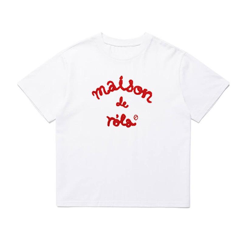 

In Stock! ROLAROLA Korean Designer Cute Letter Print Short Sleeve T-Shirt Inspired by Jang Wonyoung s Style M білий