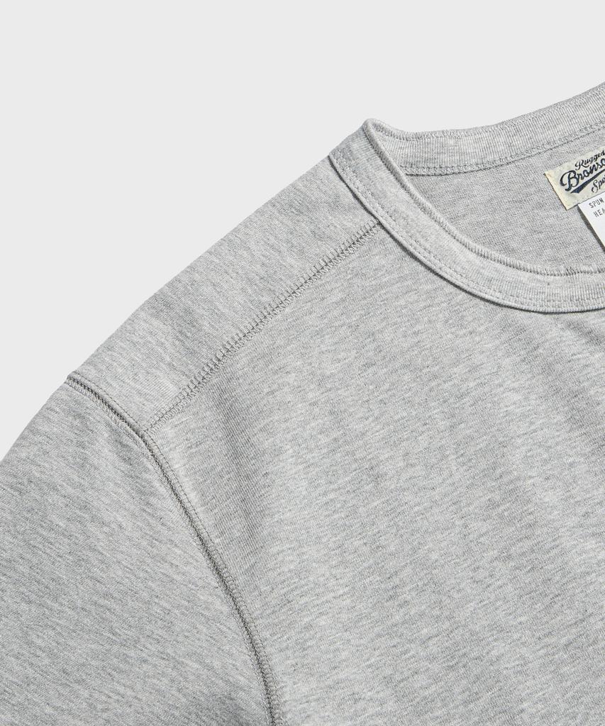 Beulonseun 10.6 Oz Cotton Short Sleeve Henley Tee Gray